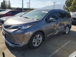 Salvage cars for sale from Copart Rancho Cucamonga, CA: 2021 Toyota Sienna Limited