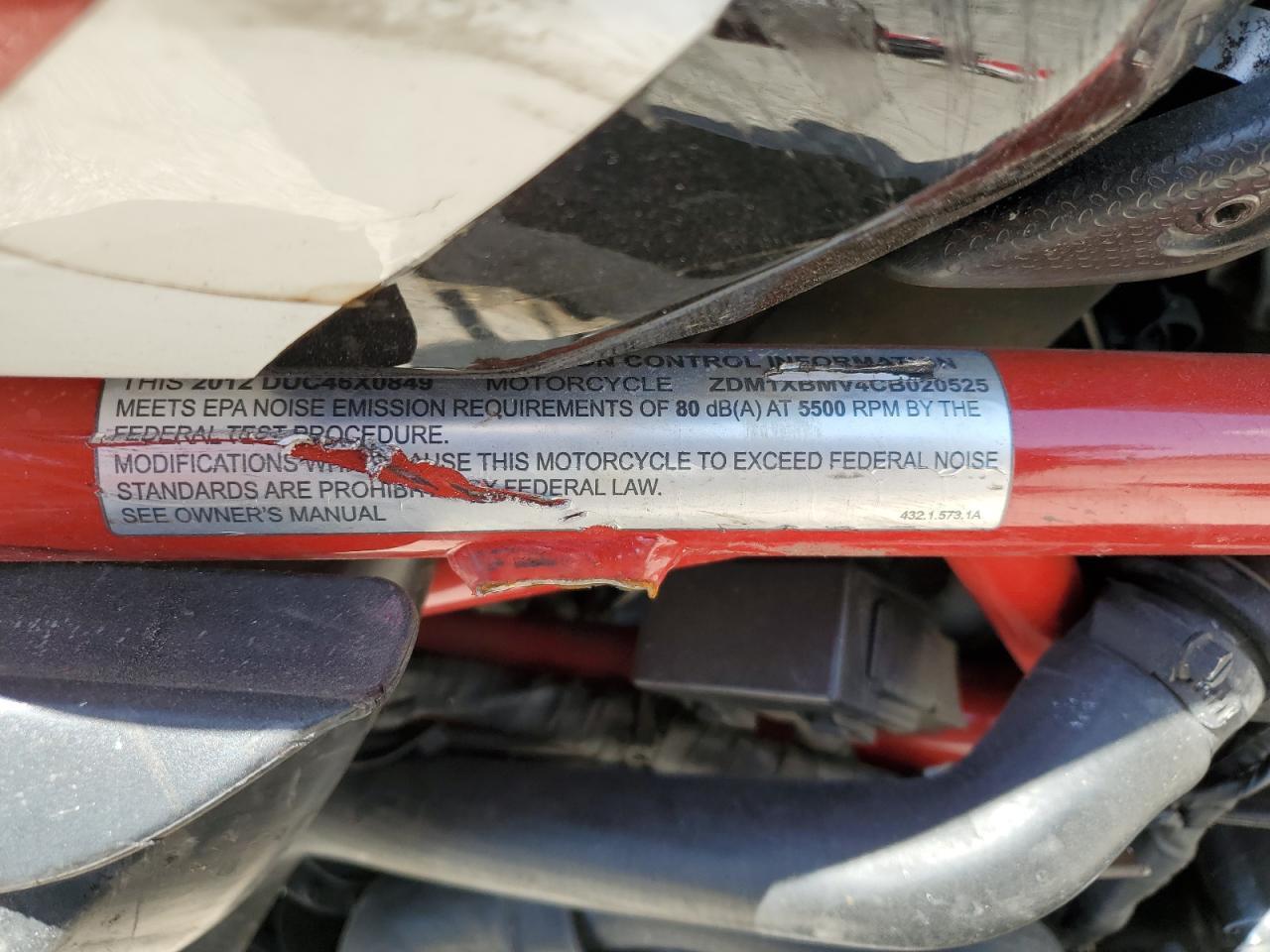 2012 Ducati Superbike 848