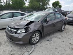 Salvage cars for sale from Copart Cicero, IN: 2012 Honda Civic LX
