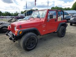 Jeep salvage cars for sale: 2001 Jeep Wrangler / TJ Sport