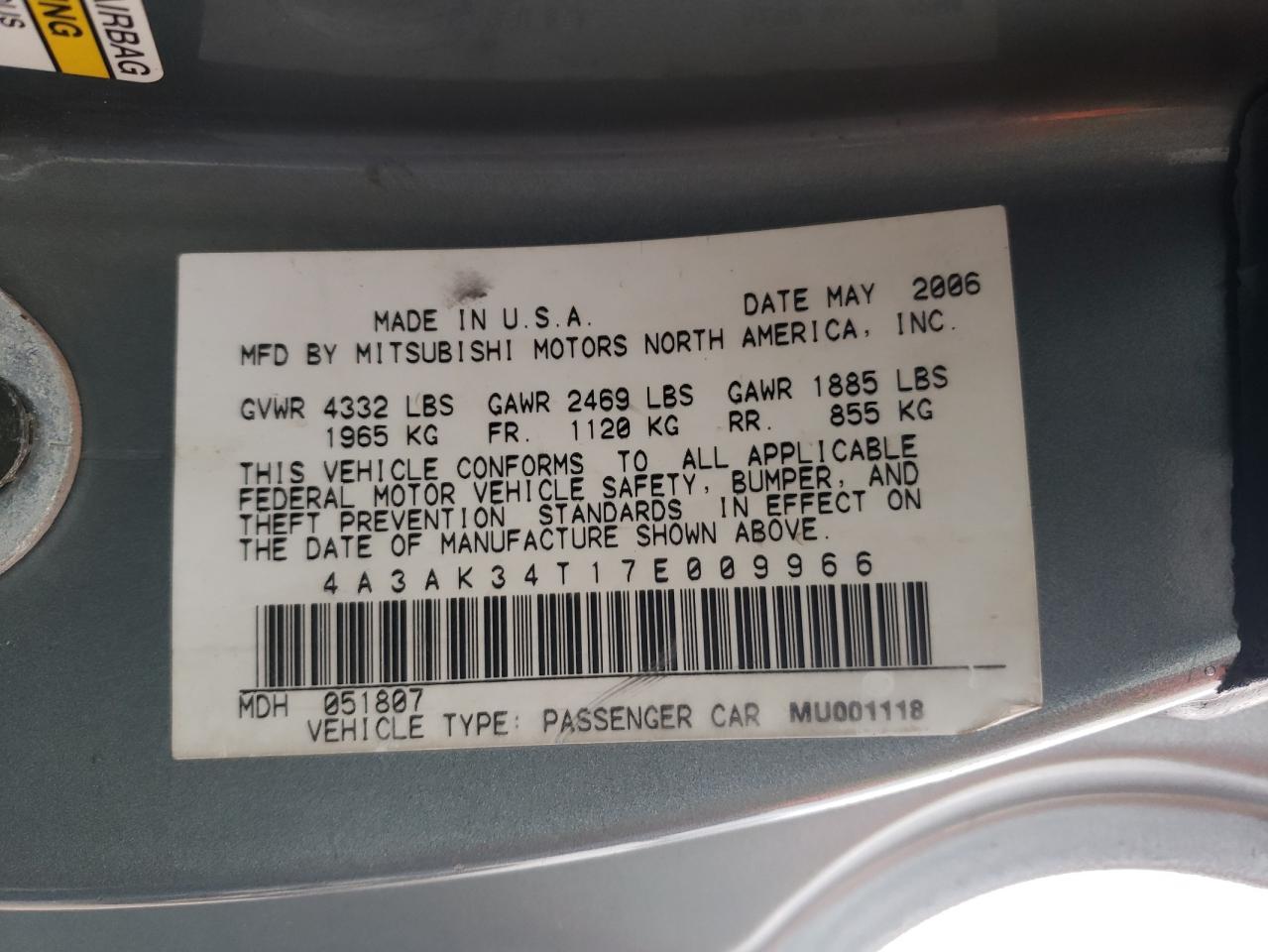 2007 Mitsubishi Eclipse gt