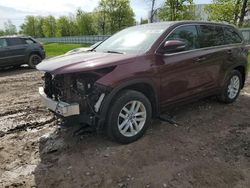 Salvage cars for sale from Copart Central Square, NY: 2016 Toyota Highlander LE
