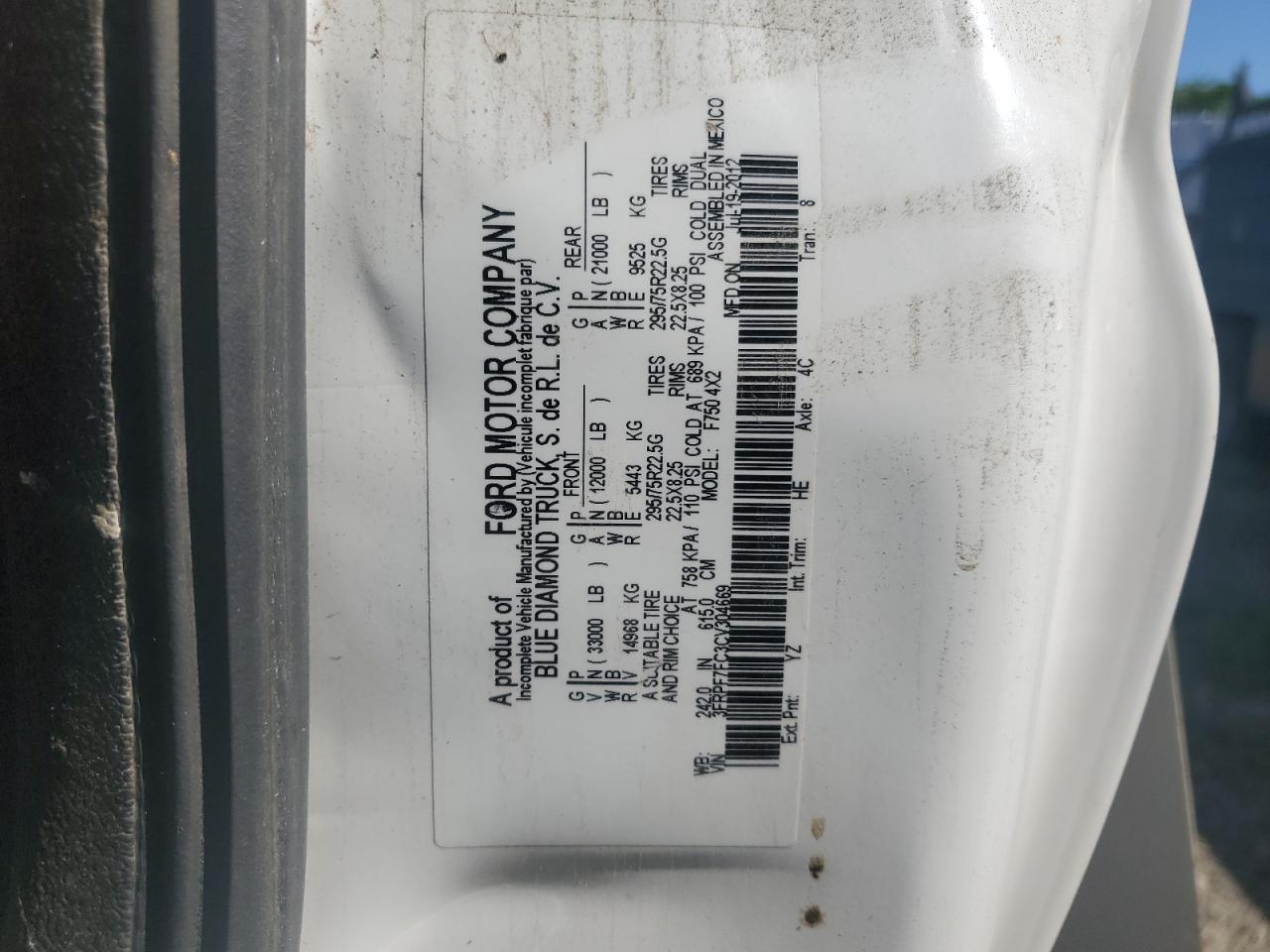 2012 Ford F750 Super Duty