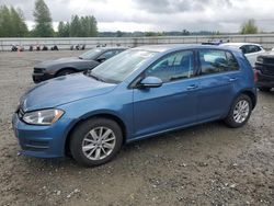Salvage cars for sale from Copart Arlington, WA: 2015 Volkswagen Golf