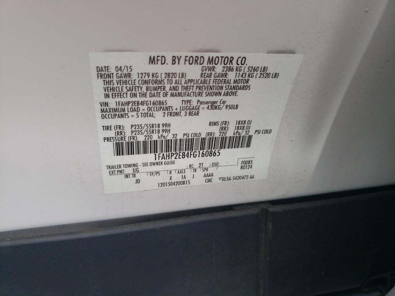 2015 Ford Taurus sel