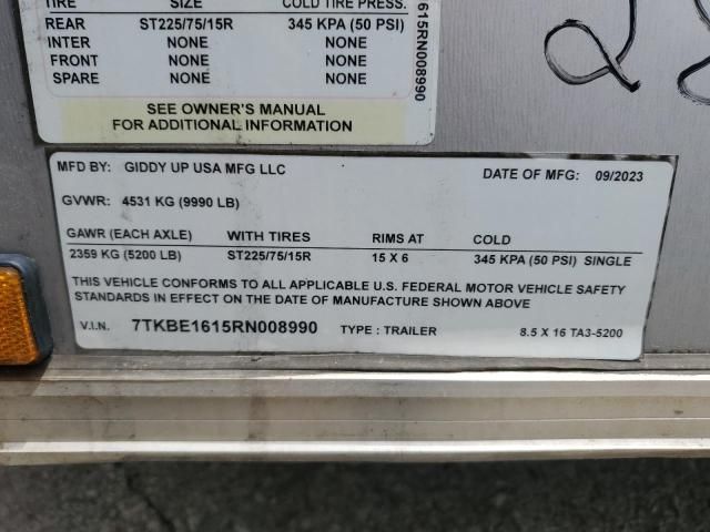 2024 Xtre 2024 Giddy Up 8.5X16 TA3-5200 Enclosed Cargo Trail