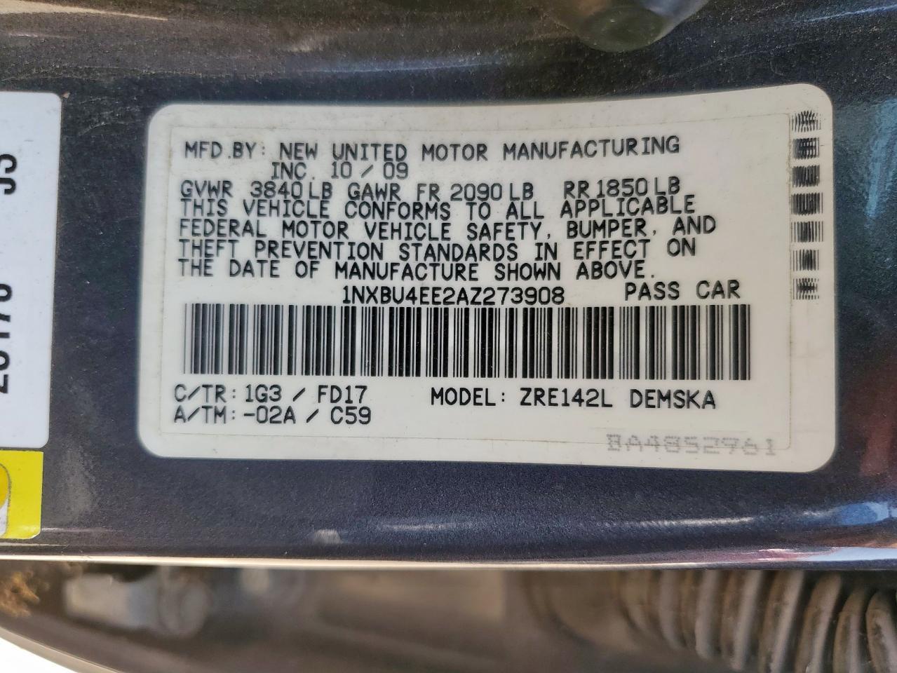 2010 Toyota Corolla Base