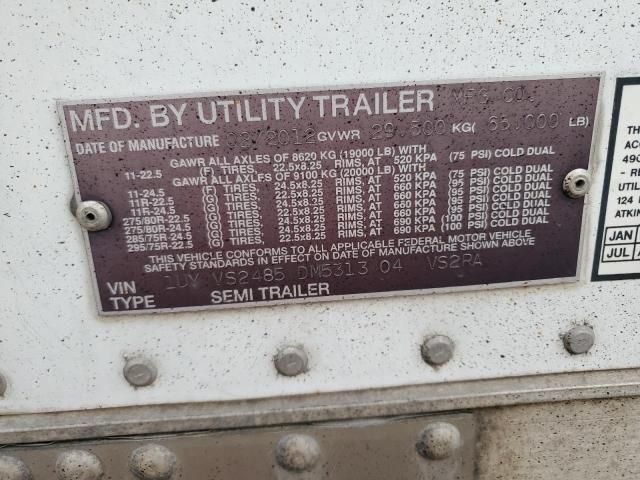 2013 Utility VS2RA Refrigerated Van Trailer
