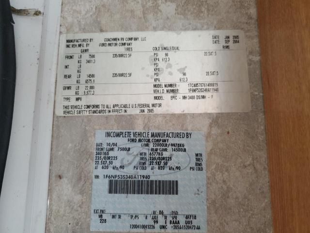 2005 Ford F550 Super Duty Stripped Chassis