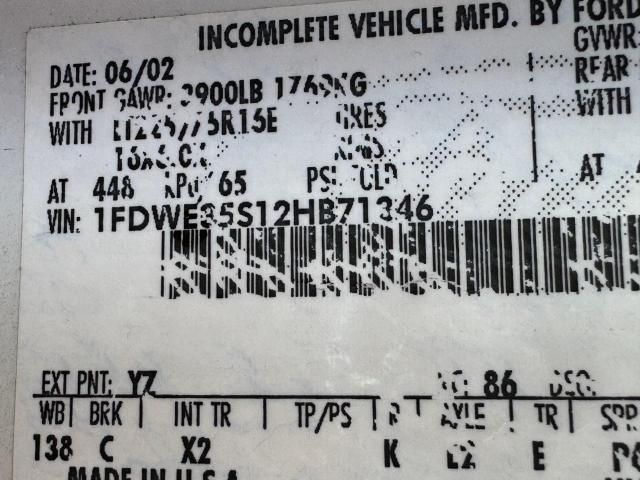 2002 Ford Econoline E350 Super Duty Cutaway Van