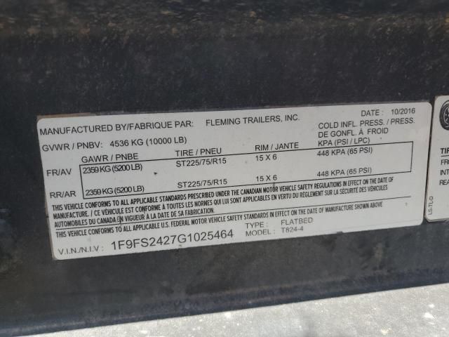 2016 Flemiilers 2016 Fleming T824-4 Flatbed Trailer