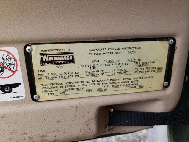 2003 Ford F550 Super Duty Stripped Chassis
