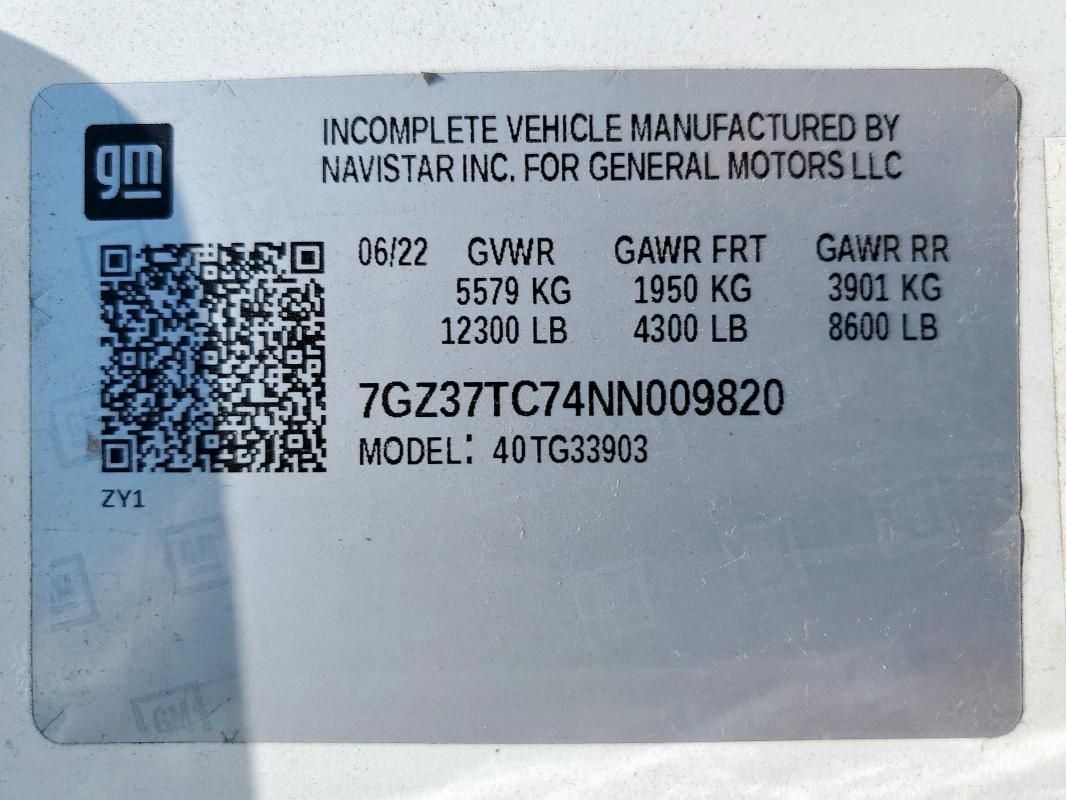 2022 GMC Savana Cutaway G3500