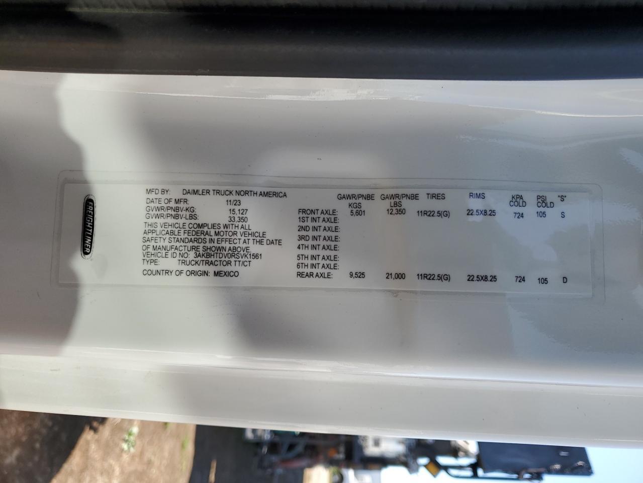 2024 Freigliner 2024 Freightliner Cascadia 116 Semi Truck