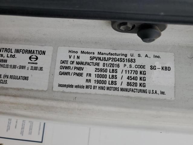 2016 Hino 258 268