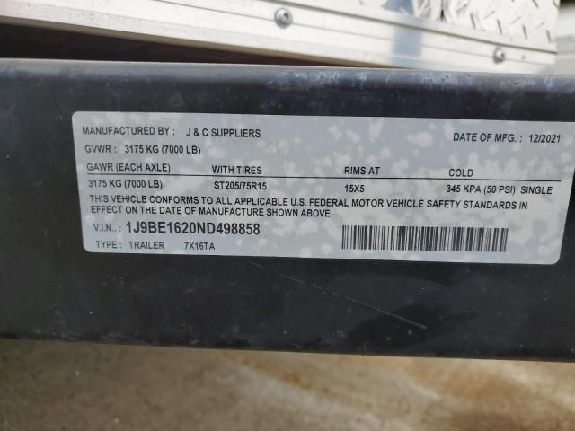 2022 Unknown 2022 J & C 7X16TA Enclosed Cargo Trailer
