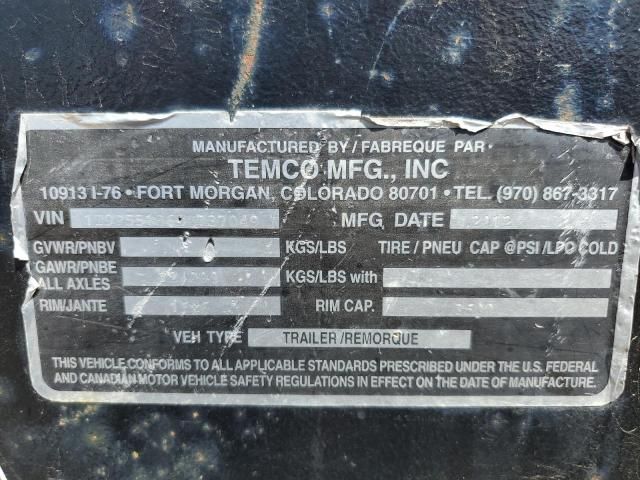 2013 Temco Equipment Trailer