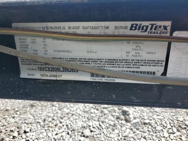 2020 Big Tex 70CH-20BKDT Equipment Trailer
