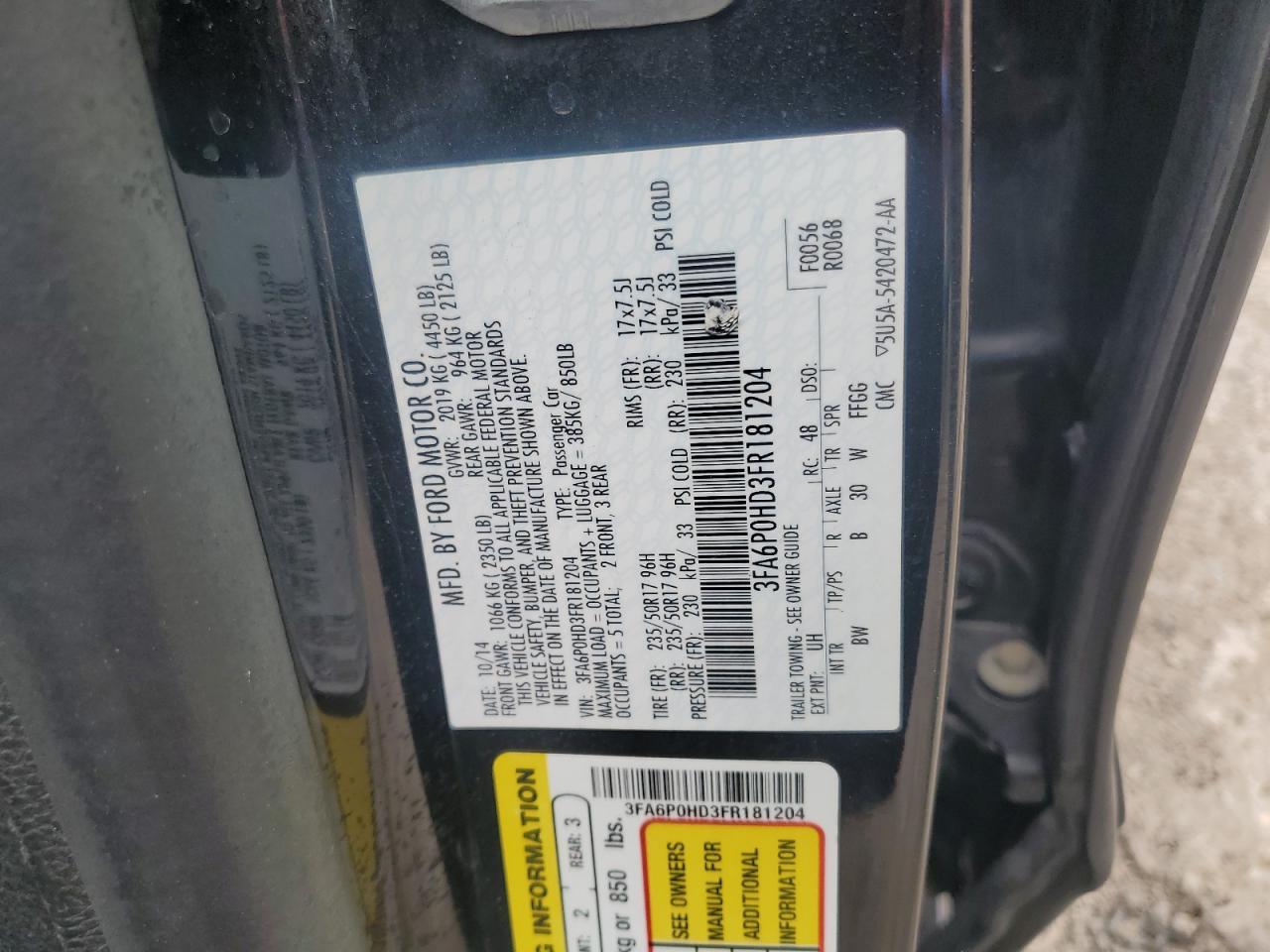 2015 Ford Fusion se