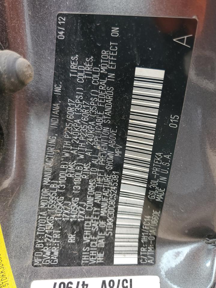 2012 Toyota Sienna le