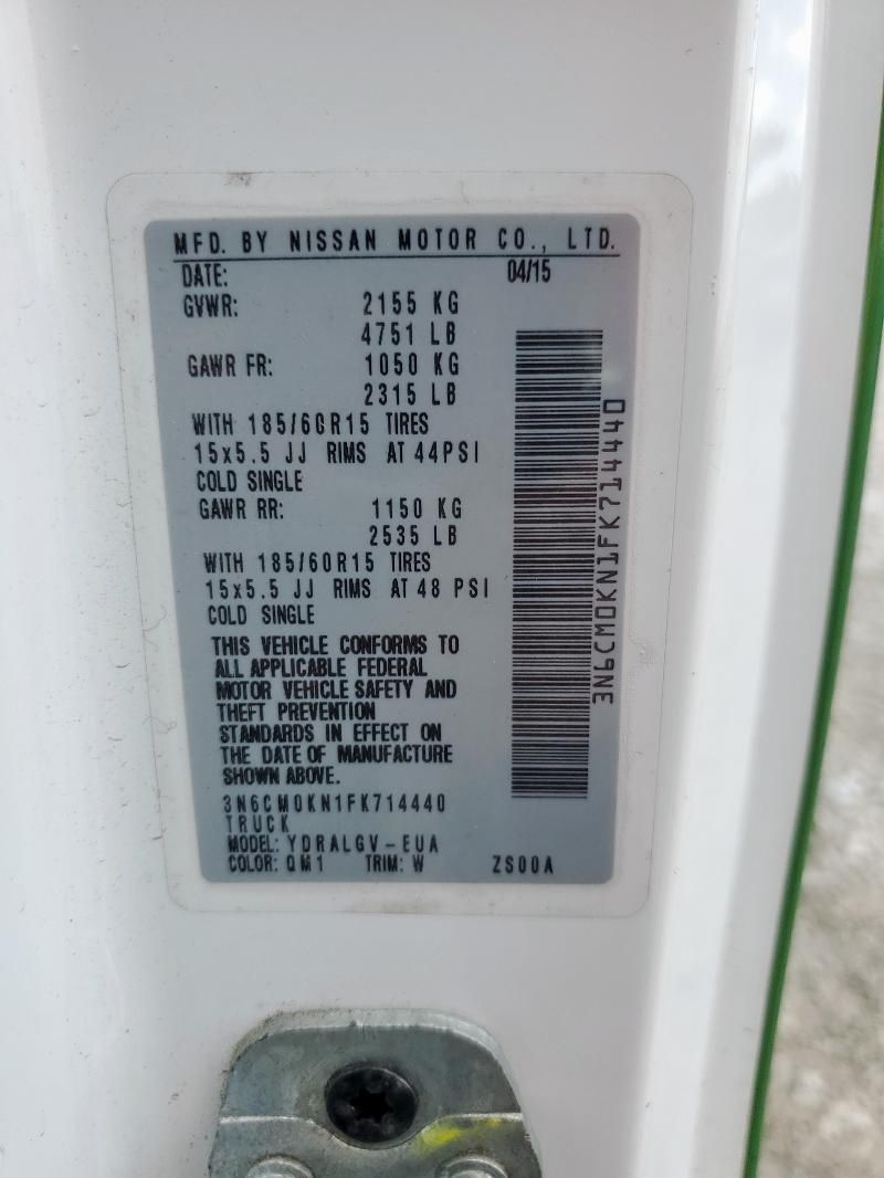 2015 Nissan NV200 2.5S