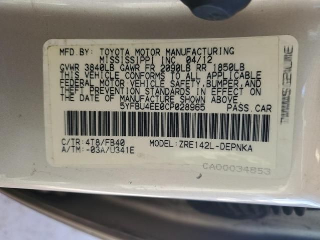 2012 Toyota Corolla Base
