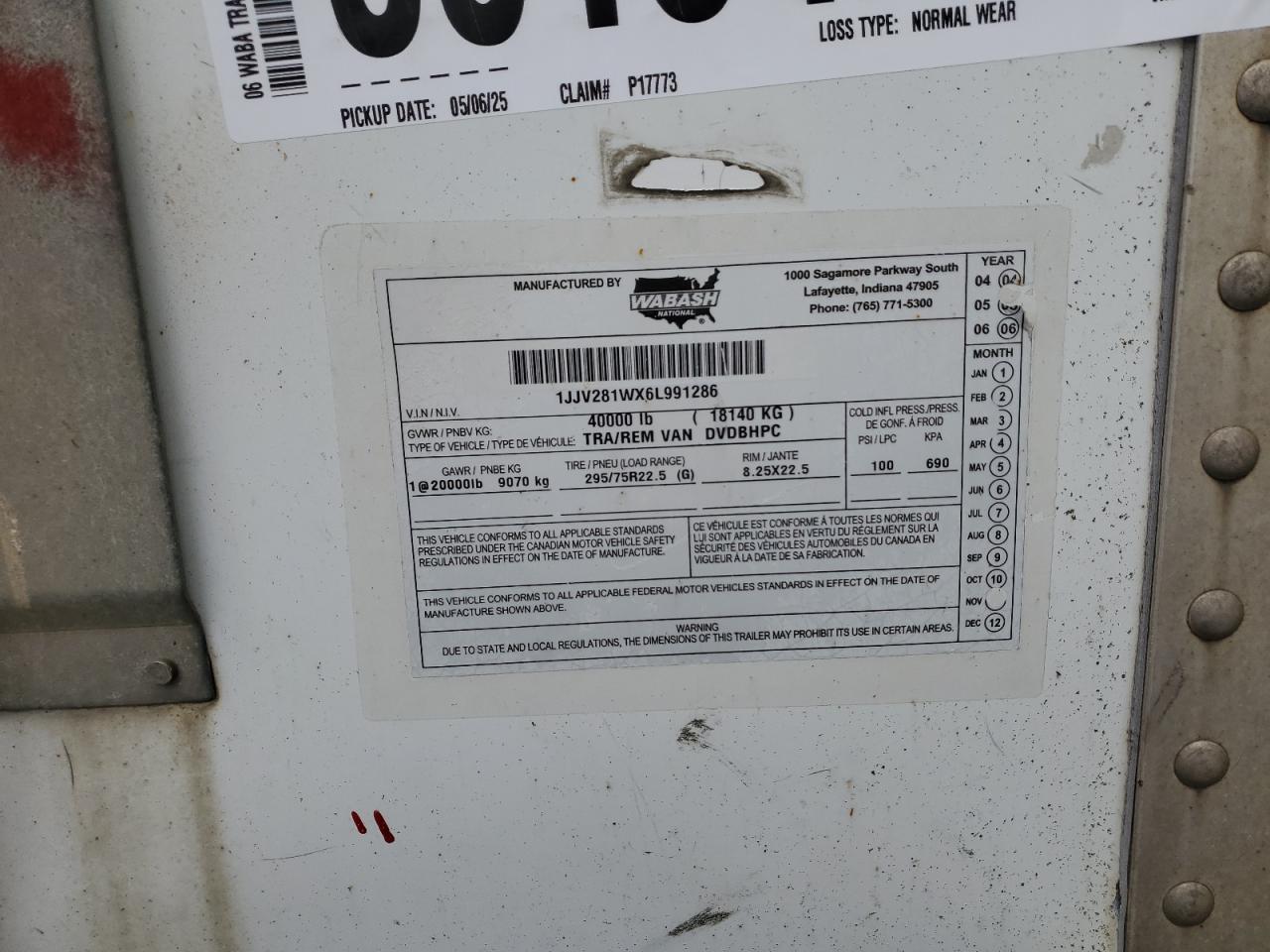 2006 Hvee DRY Van Trailer
