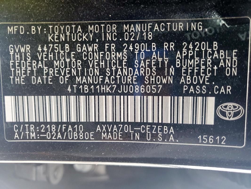 2018 Toyota Camry L