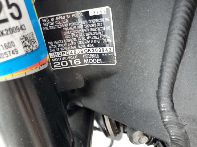 2016 Honda CBR600 RR