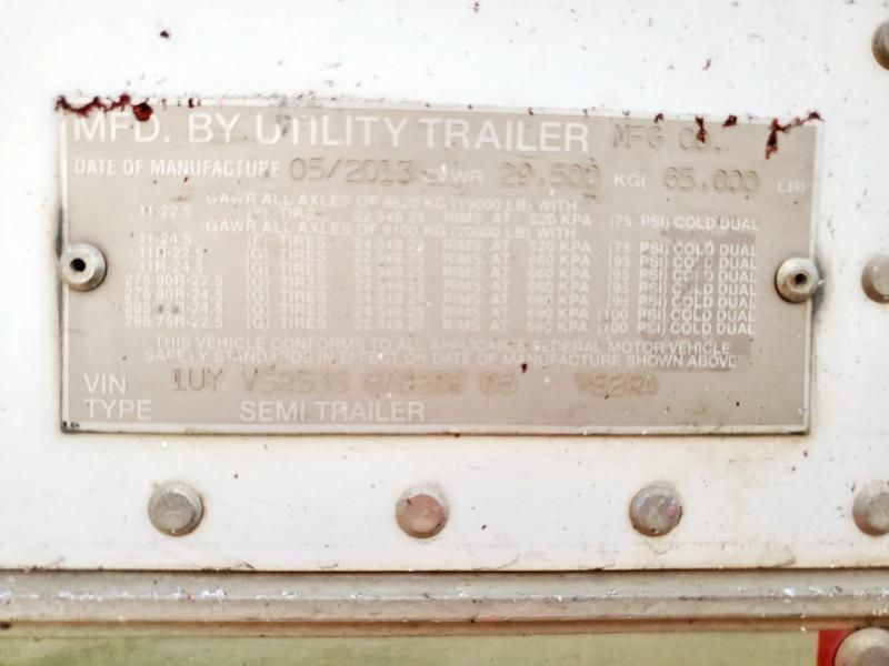 2014 Utility VS2RA Refrigerated Van Trailer