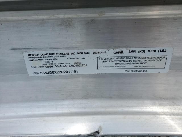 2024 Load Rite 5S-AC26T6700102LTB1 Boat Trailer