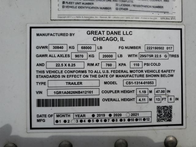 2022 Great Dane CS1-1314-01053 DRY Van Trailer