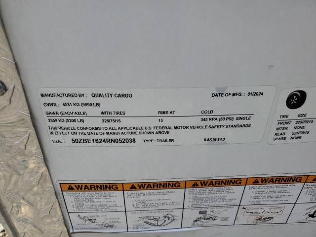 2024 Qualicargo 2024 Quality Cargo 8.5X16TA3 Enclosed Cargo Traile