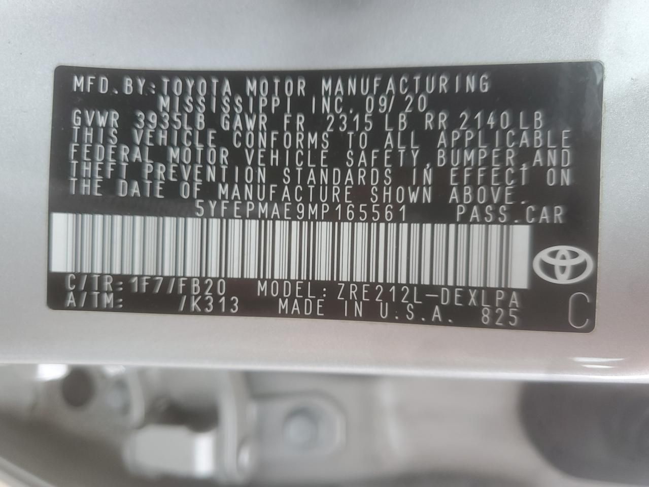 2021 Toyota Corolla le