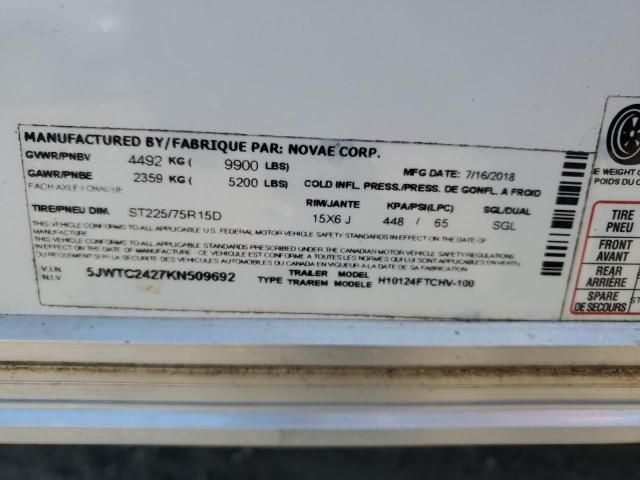 2019 Novae H1O124FTCHV-100 Enclosed Cargo Trailer