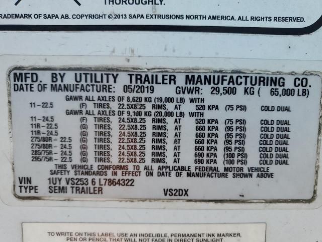2020 Utility VS2DX DRY Van Trailer