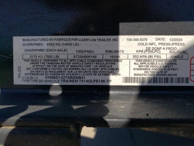 2025 Carry-On 7X14DLPE14K-TP Dump Trailer