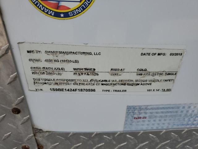 2015 Shar P Enclosed Cargo Trailer