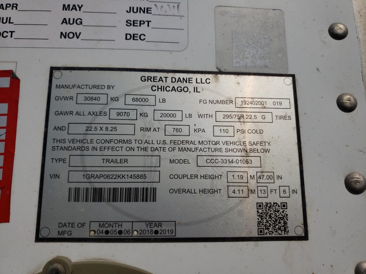 2019 Great Dane CCC-3314