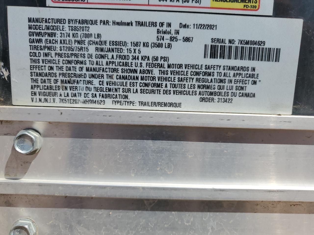 2022 Haulmark TS8520T2 Enclosed Cargo Trailer
