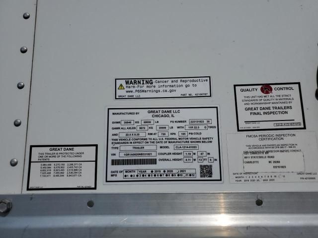 2022 Great Dane 2022 Great Dane CLA-1214-01053 DRY Van Trailer