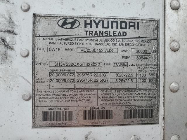 2016 Hyundai Translead VC2530152-AJS DRY Van Trailer