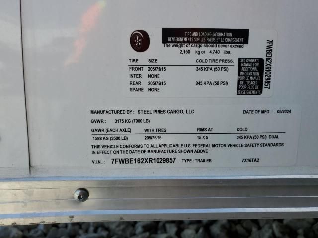 2024 Unknown 2024 Steel Pines 7X16TA2 Enclosed Cargo Trailer