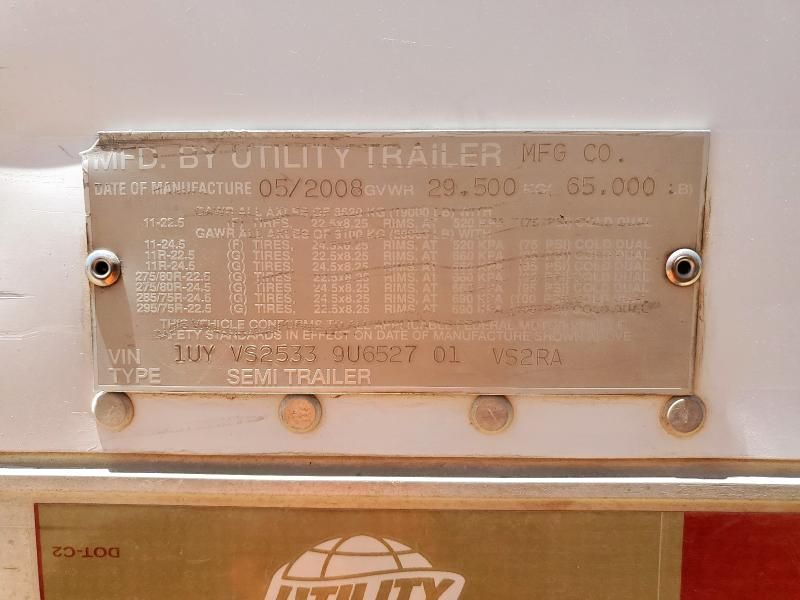 2009 Utility VS2RA Refrigerated Van Trailer
