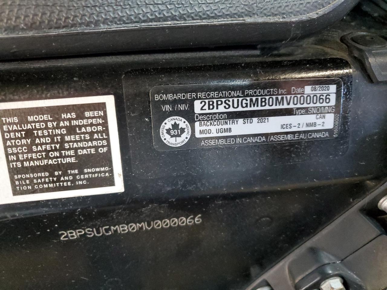 2021 Skidoo Backcountr