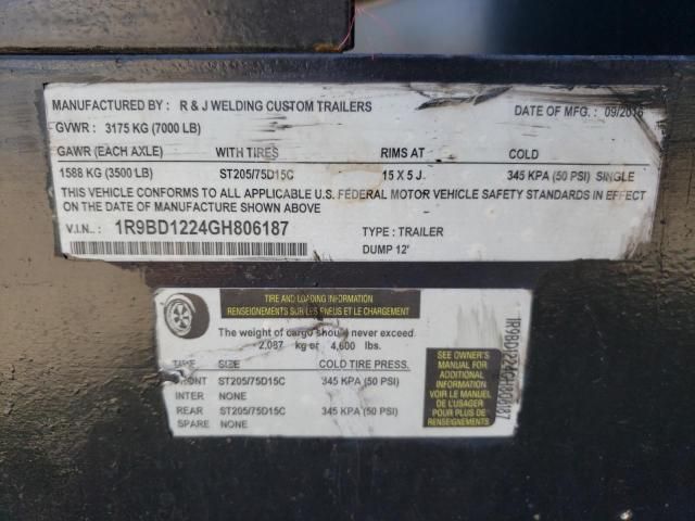 2016 R&J 2016 R & J Welding Utility Trailer
