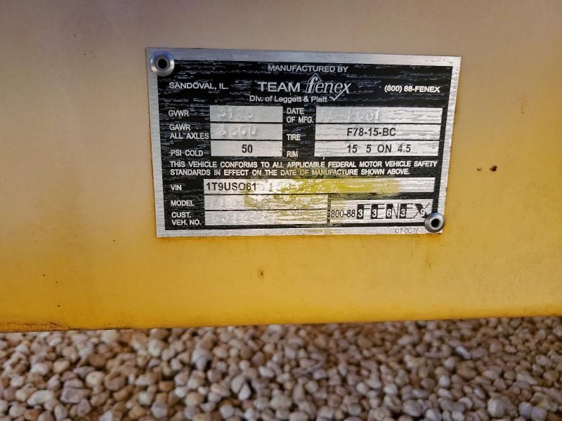 2001 Team Fenex Manhole Support Trailer