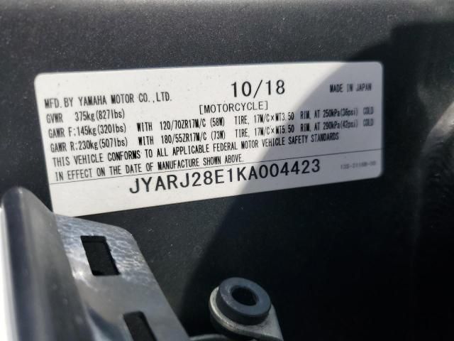 2019 Yamaha YZFR6