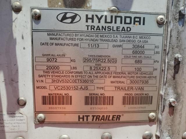 2014 Hyundai Translead VC2530152-AJS DRY Van Trailer