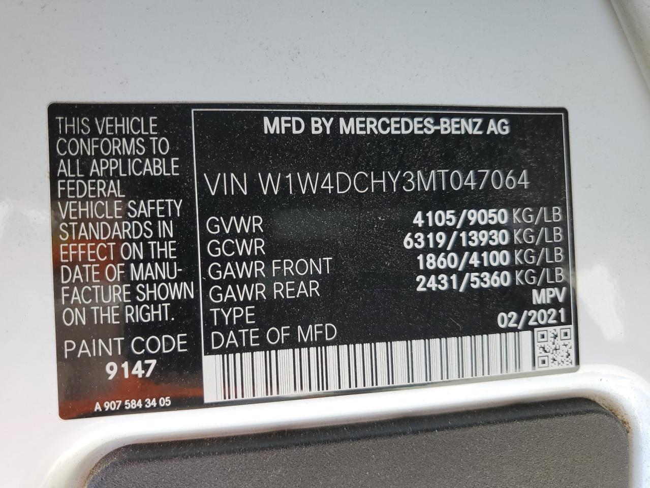 2021 Mercedes-Benz Sprinter 2500